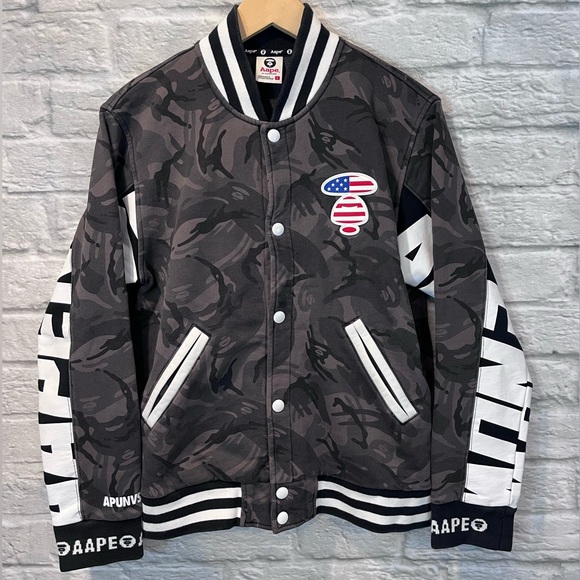 AAPE by A Bathing Ape Other - AAPE by A Bathing Ape Size Large Camouflage Varsity Snap Button Jacket